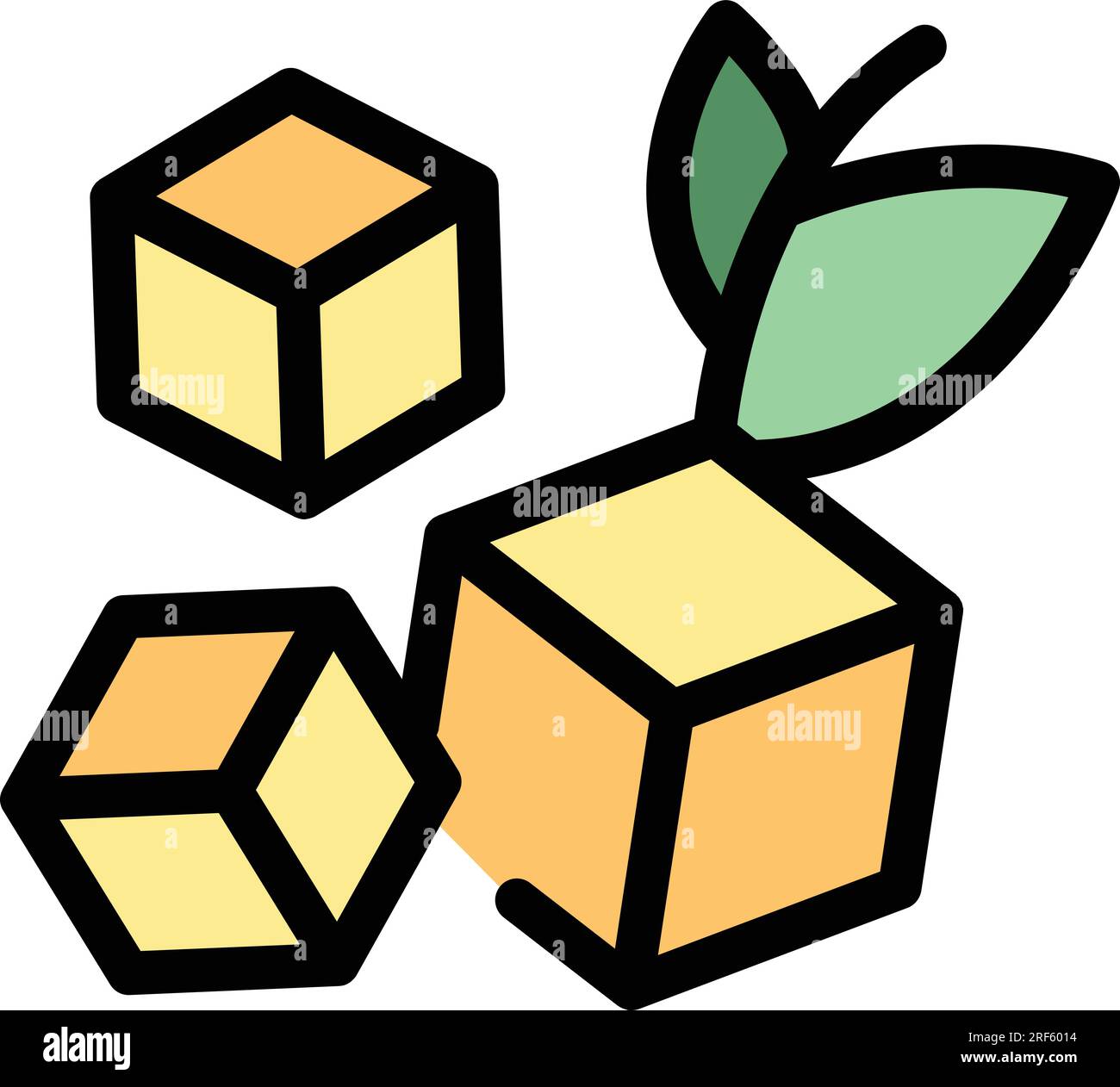 Sugar cube stevia icon outline vector. Vegan syrup. Food agave color