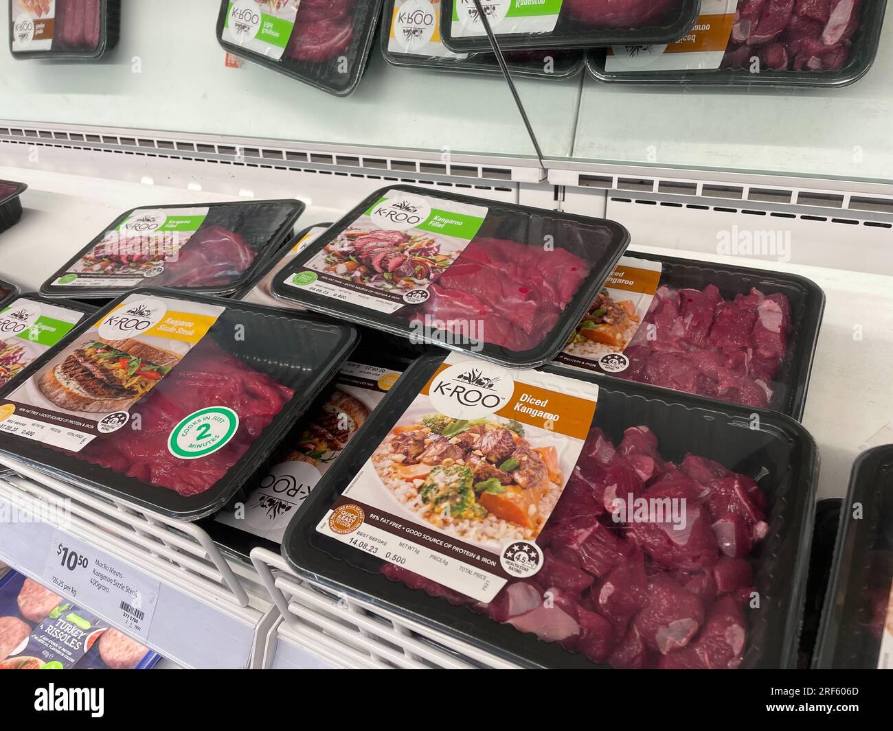 Wollongong, Australia. 27th July, 2023. Various packages of kangaroo