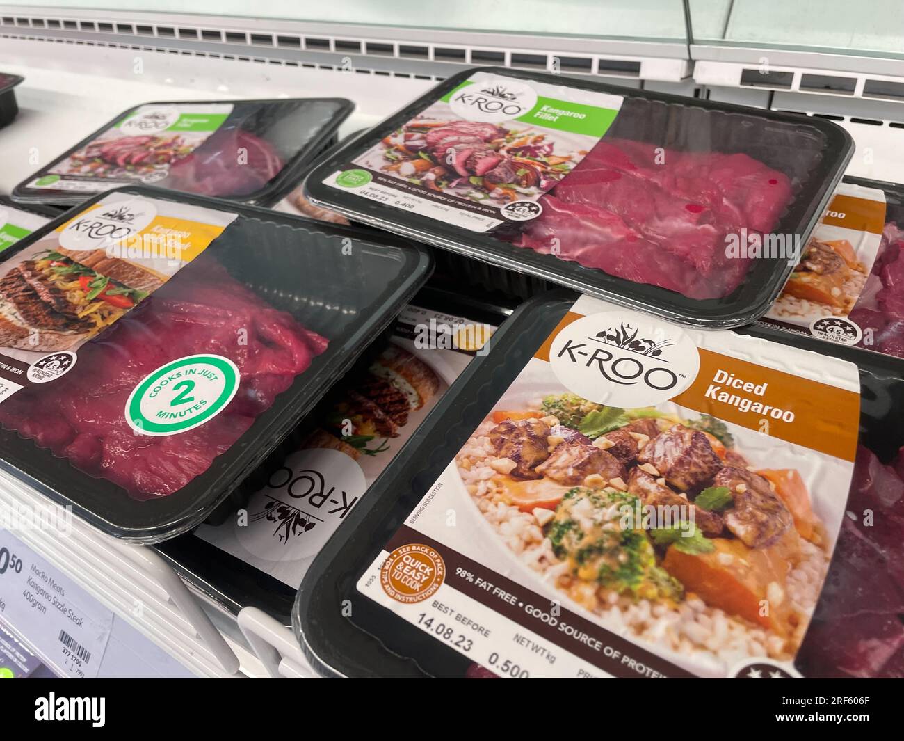 Wollongong, Australia. 27th July, 2023. Various packages of kangaroo