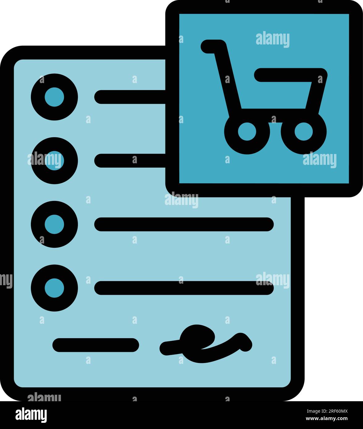 Order write icon outline vector. Claim job. Data report color flat Stock Vector