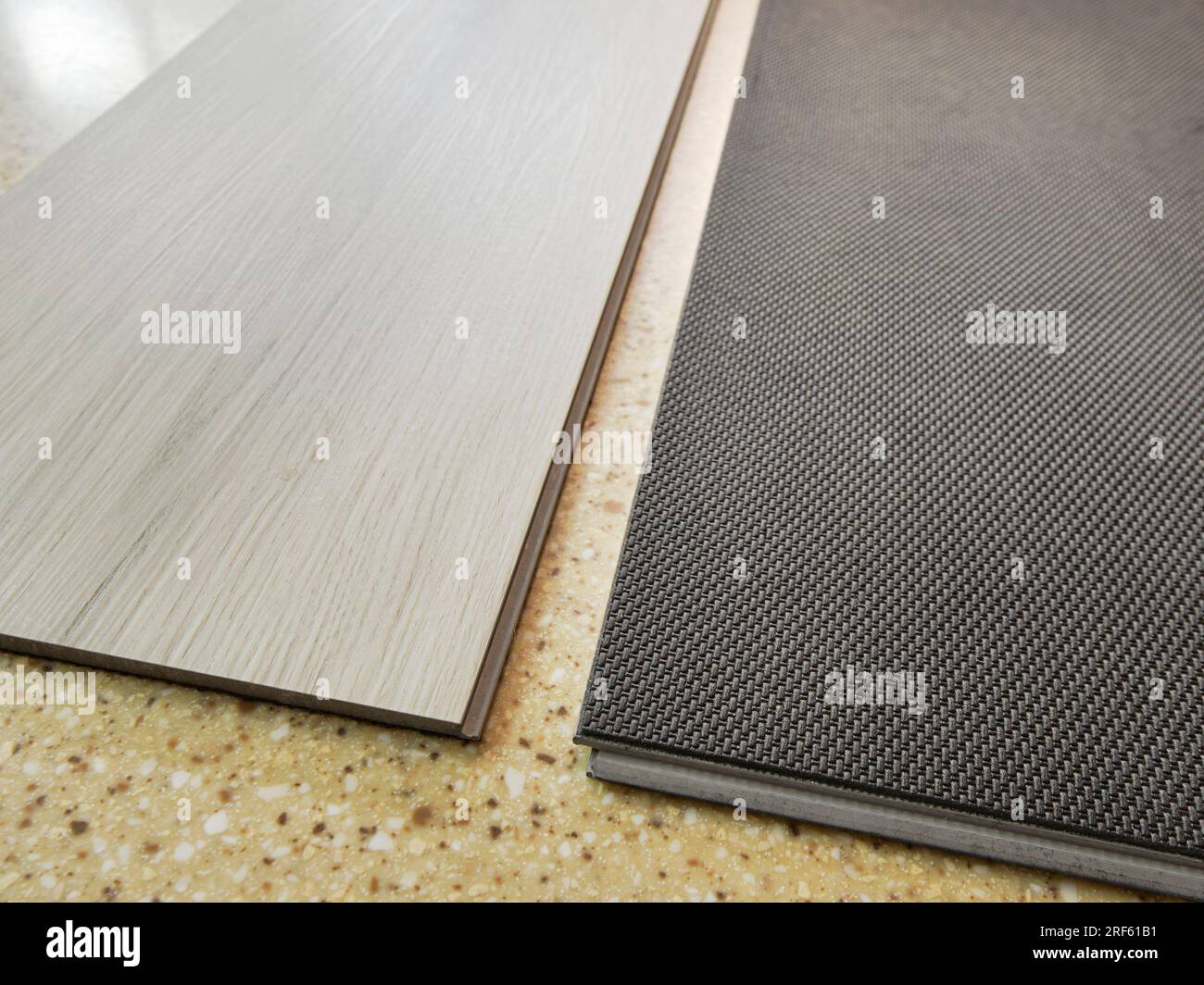 Hardwood flooring sample on a marble counter Stock Photo Alamy