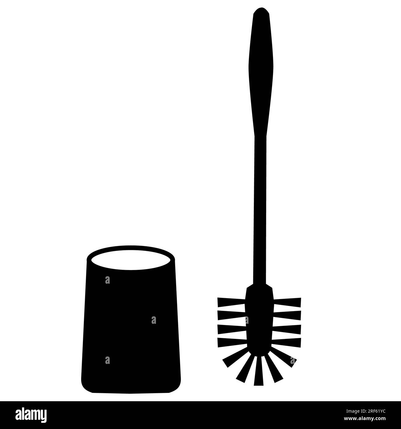 Toilet brush icon. Broom toilet brush sign. Cleaner bathroom symbol. flat style. Stock Photo