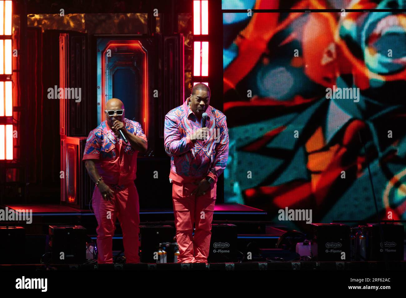 Toronto, Canada. 31st July, 2023. (L-R) Spliff Star and Busta Rhymes