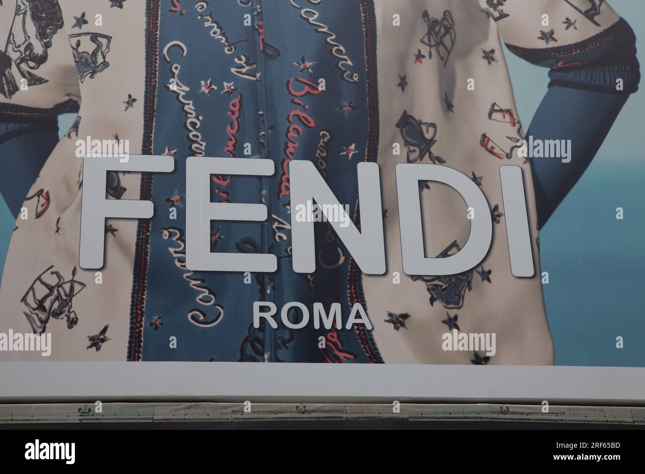 Milan Italy 07 15 2023 Fendi roma logo sign and brand text
