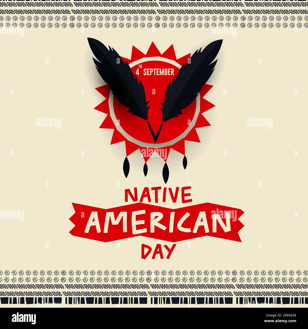 Native American Day on the 4th of September with a colorful poster