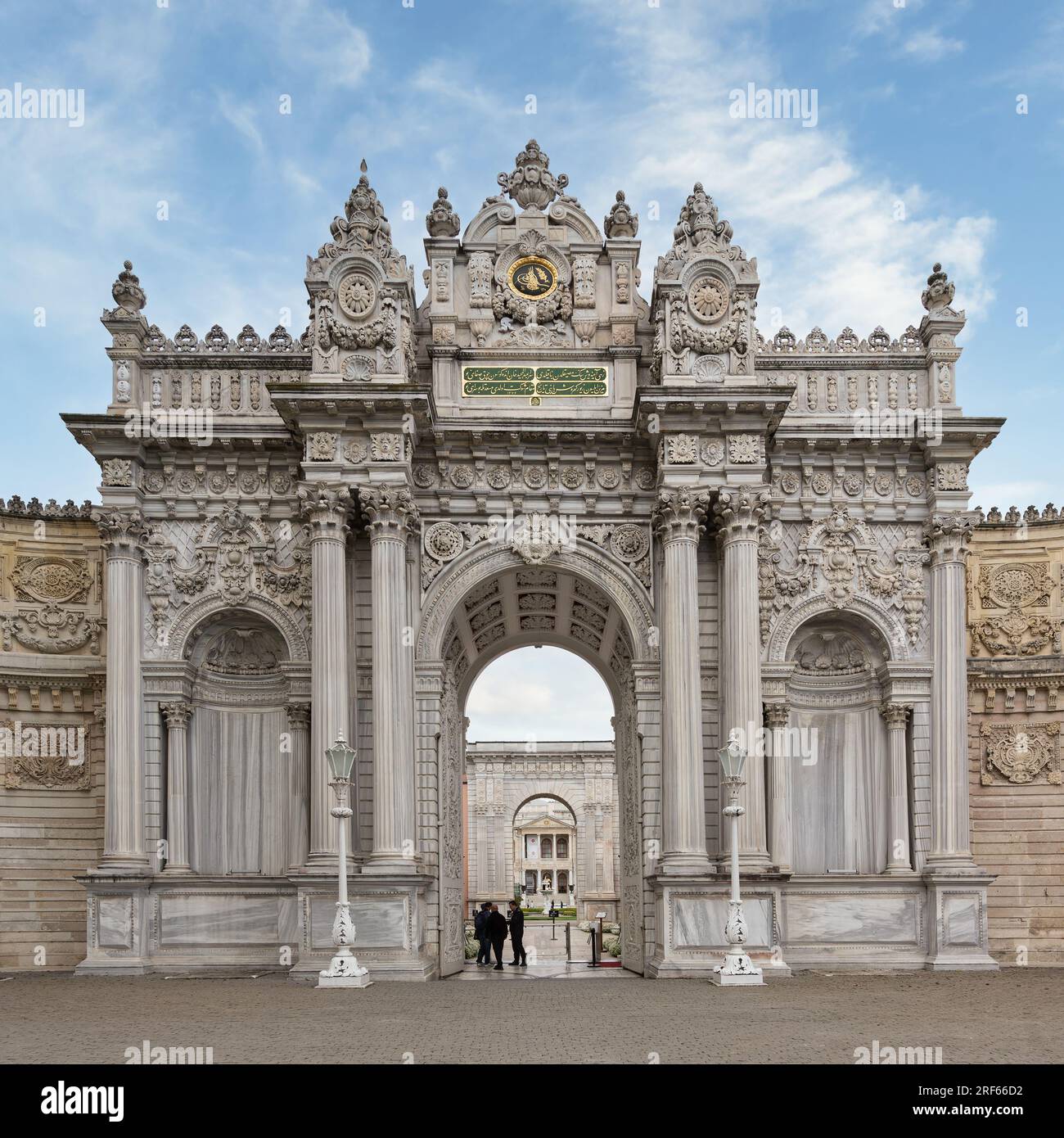 Istanbul Turkey May 10 2023 Entrance Of Dolmabahce Palace With istanbul-turkey-may-10-2023-entrance-of-dolmabahce-palace-with
