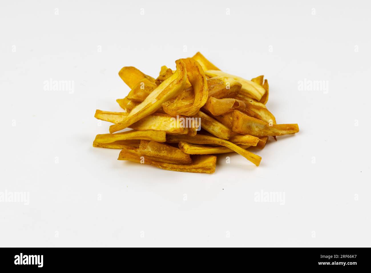 JACKFRUIT CHIPS, Kerala special snack made using raw jackfruit,isolated