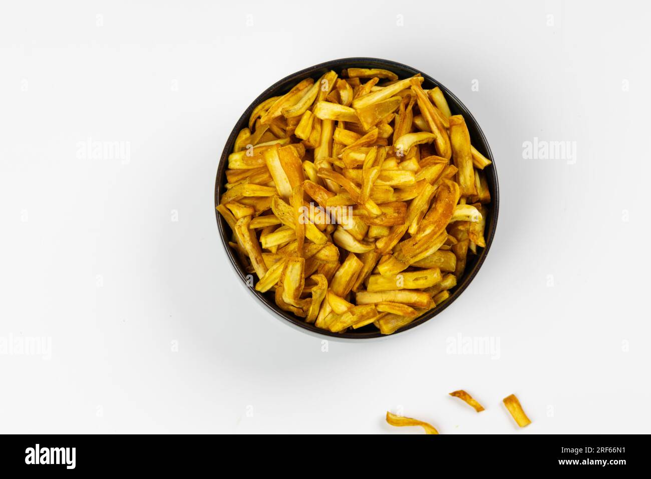 JACKFRUIT CHIPS, Kerala special snack made using raw jackfruit,isolated