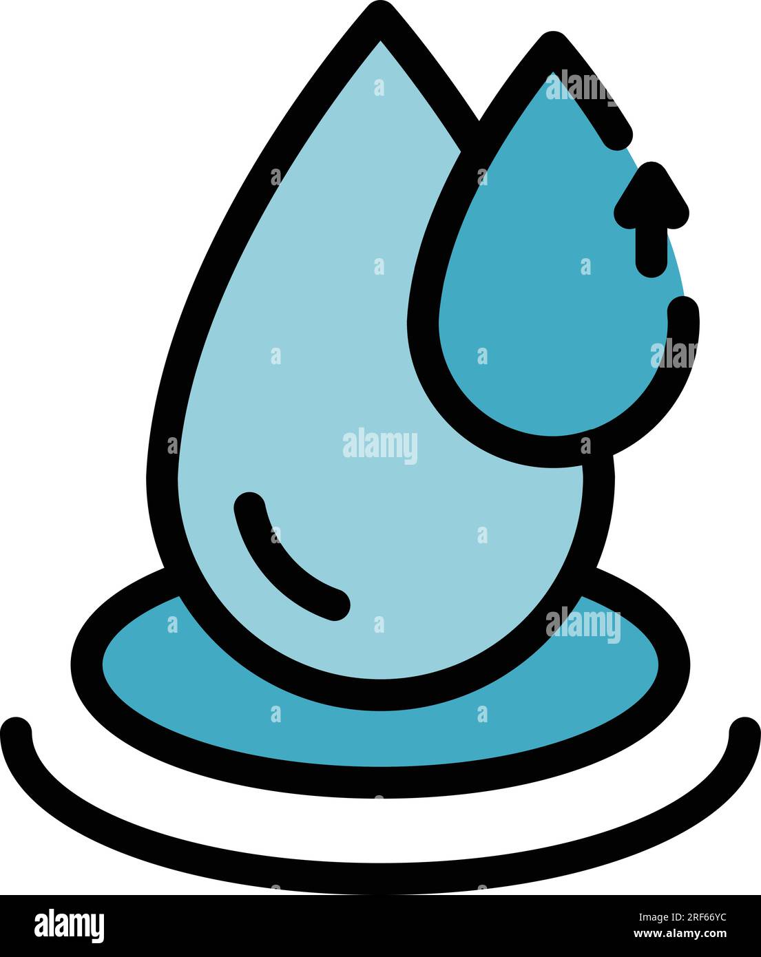 Save water drop icon outline vector. Clean eco. Ecology shower color