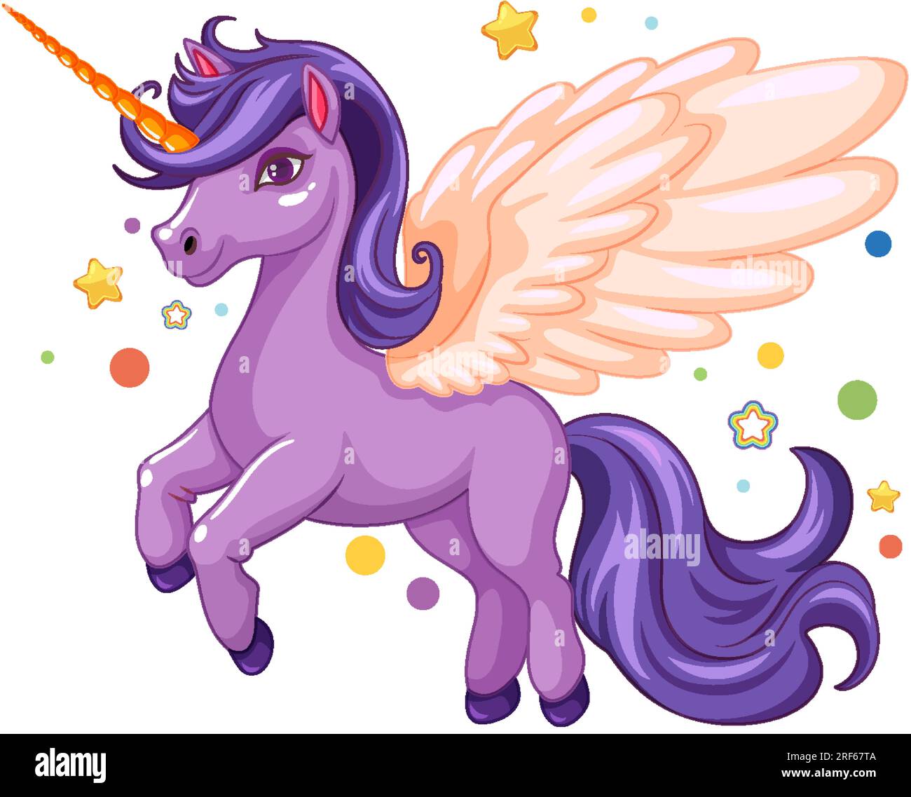 A cartoon illustration of a cute purple unicorn surrounded by stars Stock  Vector Image \u0026 Art - Alamy, image size:1300x1137