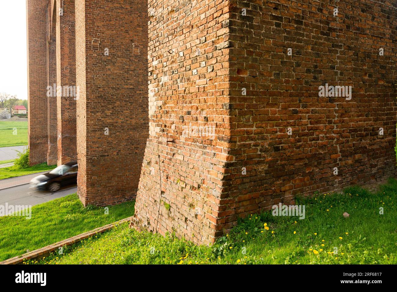 Brick Gothic gdanisko (dansker) of Brick Gothic castle a chapter house of Bishopric of Pomesania built in Teutonic Order castle architecture style in Stock Photo