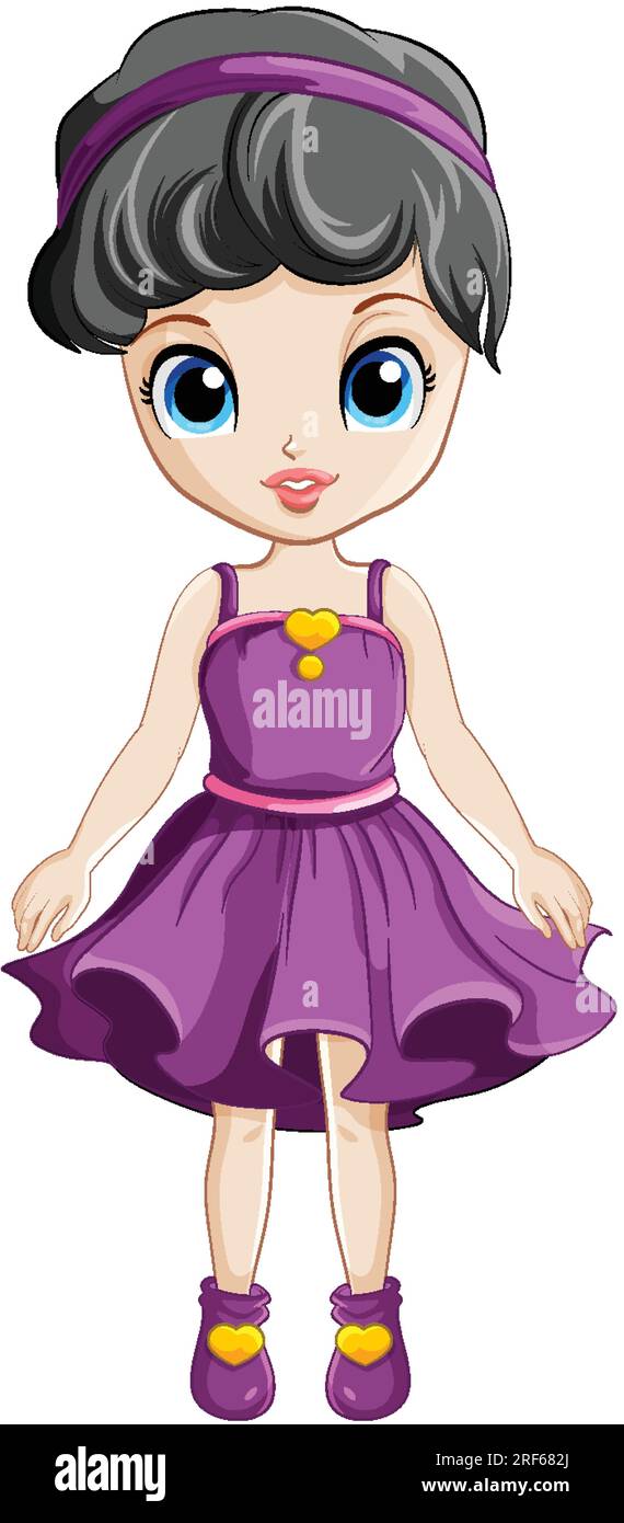 Beautiful girl in cocktail dress illustration Stock Vector Image & Art -  Alamy