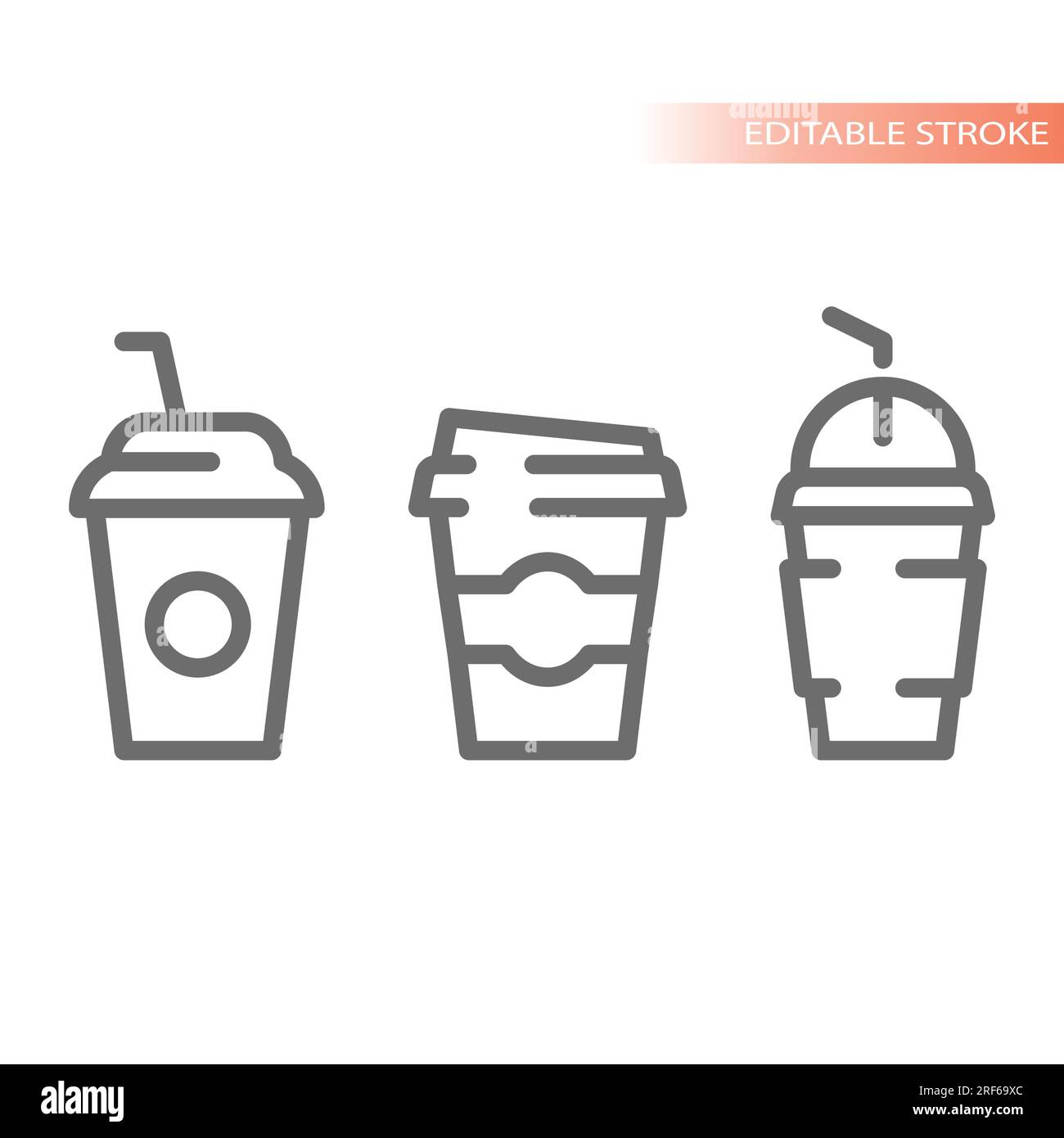 Soda paper cup doodle line icon. Soda drink cup isolated doodle