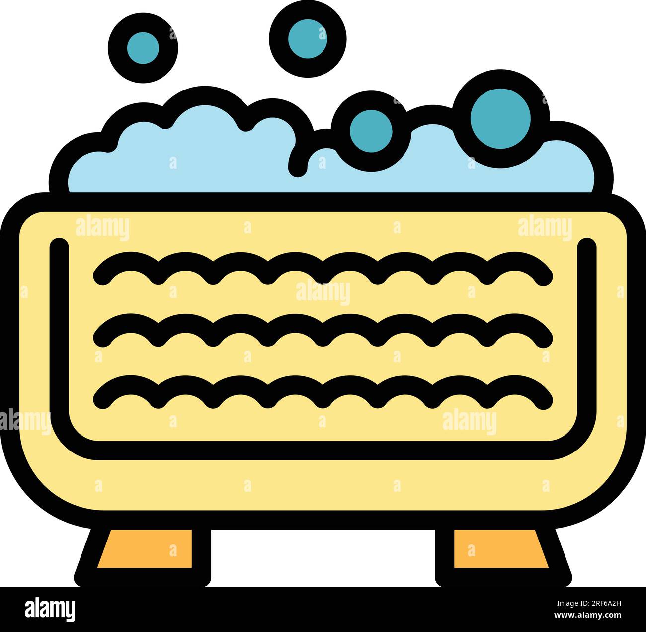 Spa foam bathtub icon outline vector. Hydro back. Therapy pool color flat Stock Vector