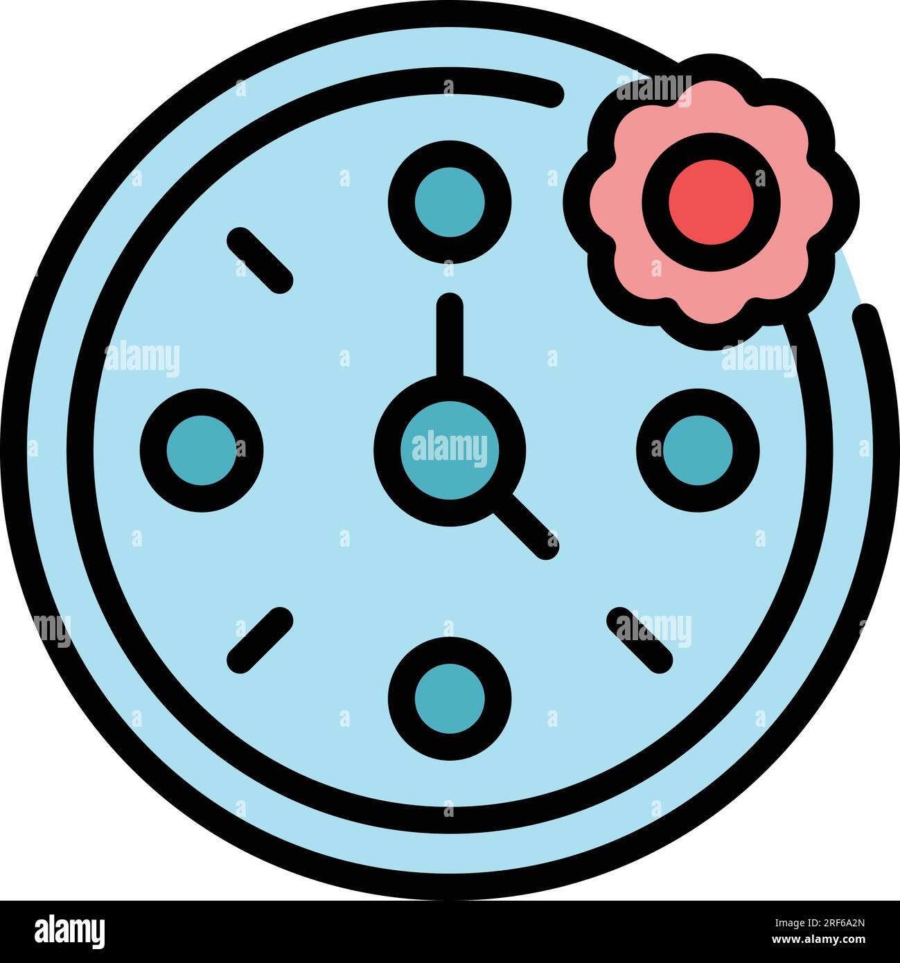 Clock spa icon outline vector. Exercise health. Leg hydro color flat Stock Vector