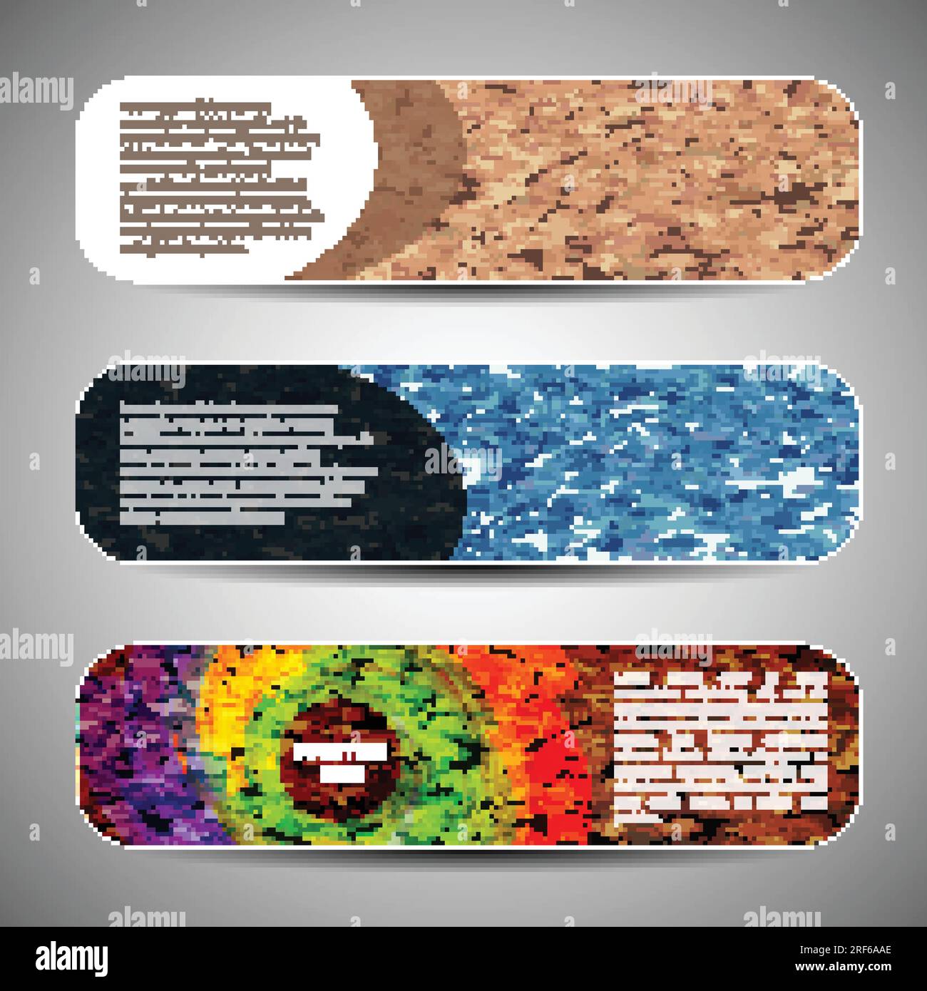 Multicolored Banner Set Stock Vector