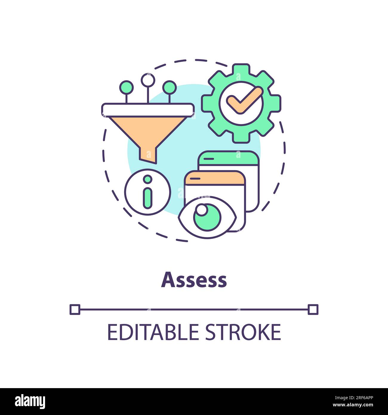 2D customizable assess line icon concept Stock Vector