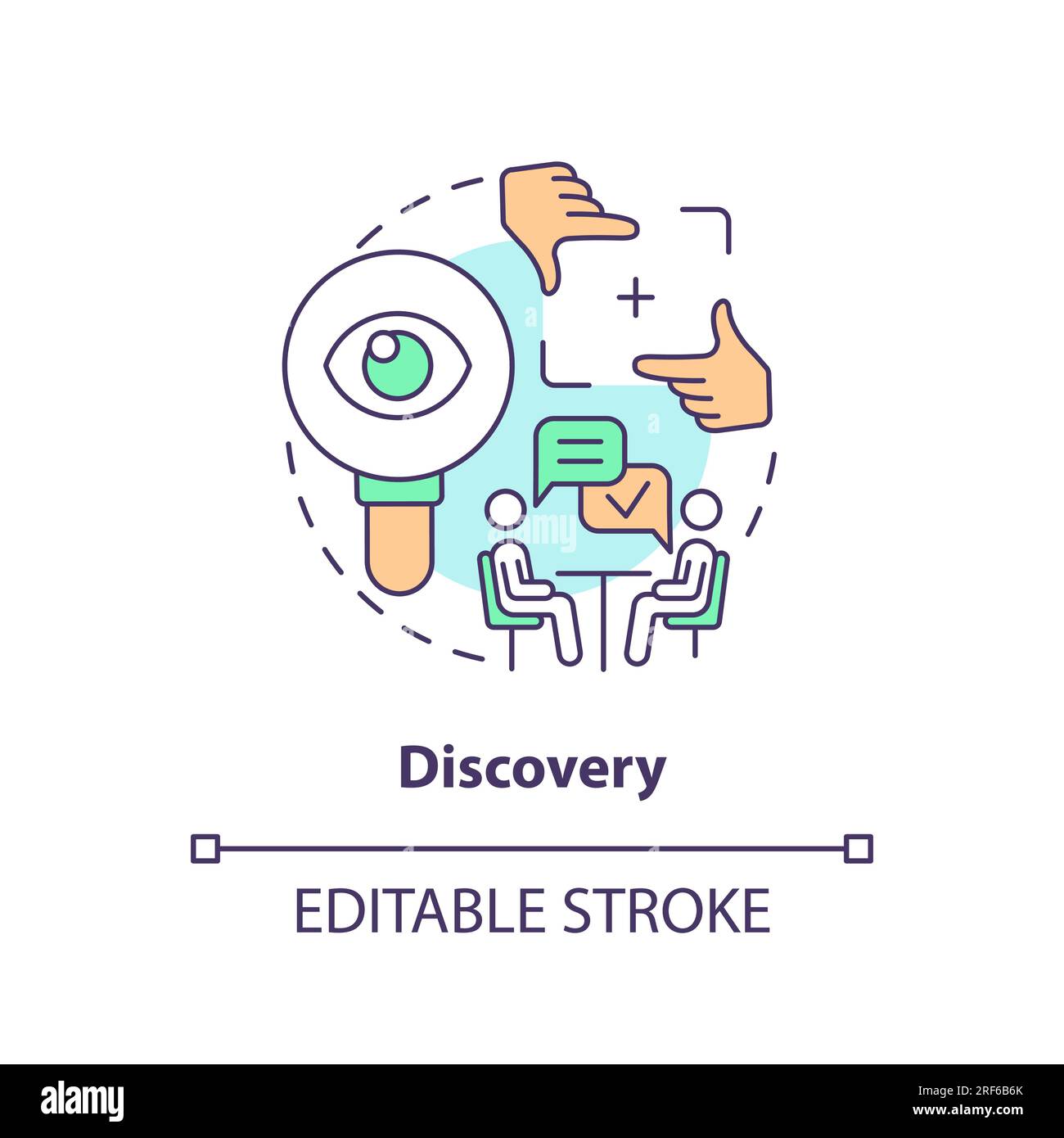 2D customizable discovery line icon concept Stock Vector