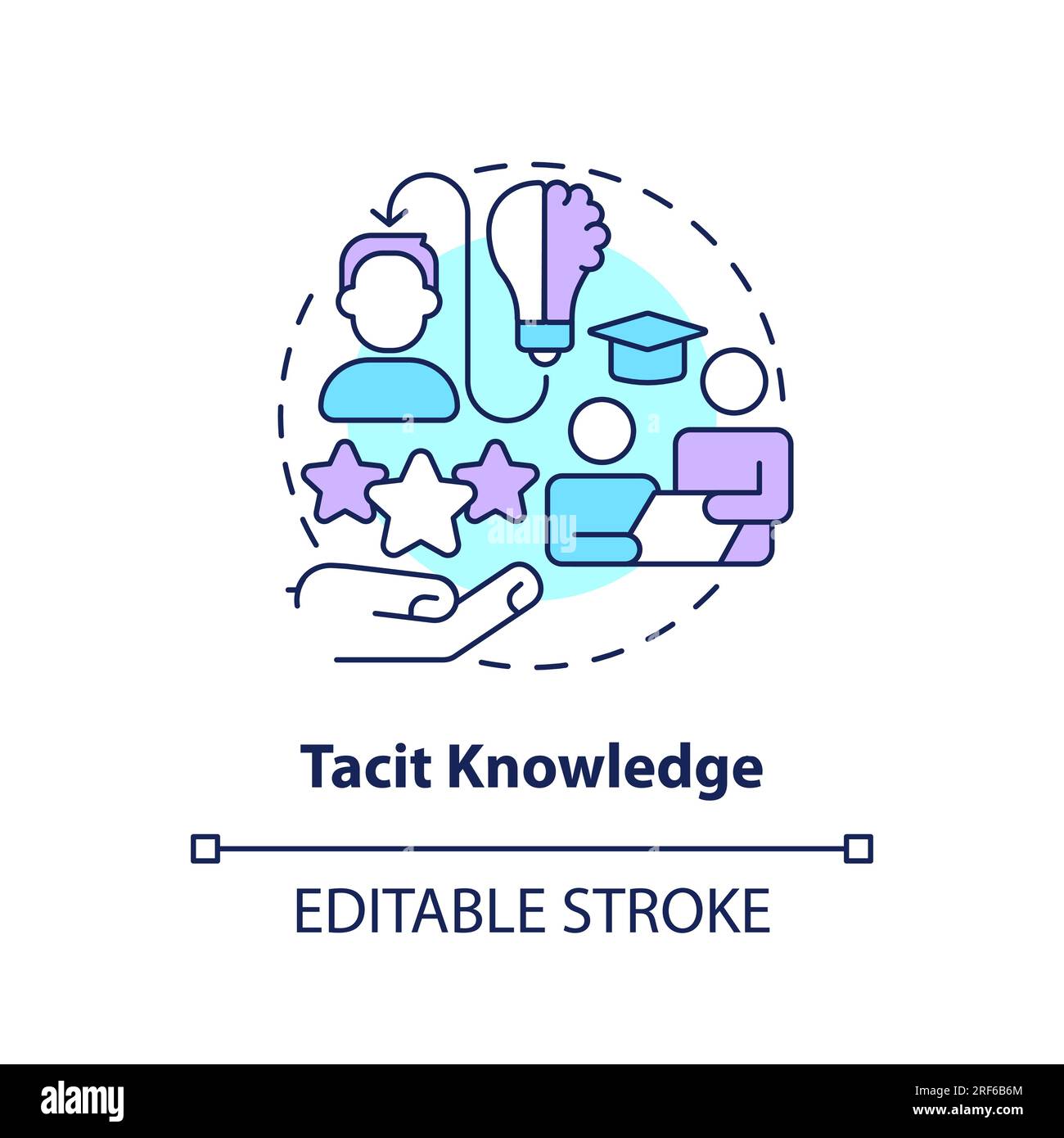 2D customizable tacit knowledge line icon concept Stock Vector Image ...