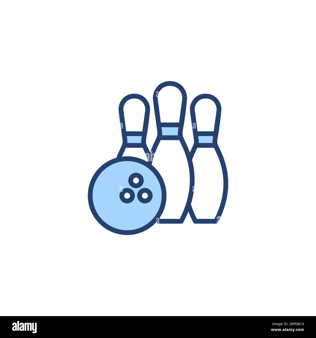 Bowling icon vector. bowling ball and pin sign and symbol Stock Vector