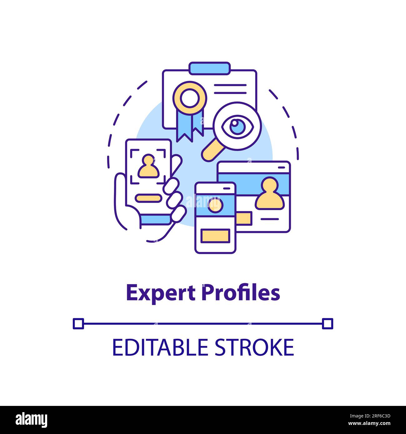2D customizable expert profiles line icon concept Stock Vector Image ...