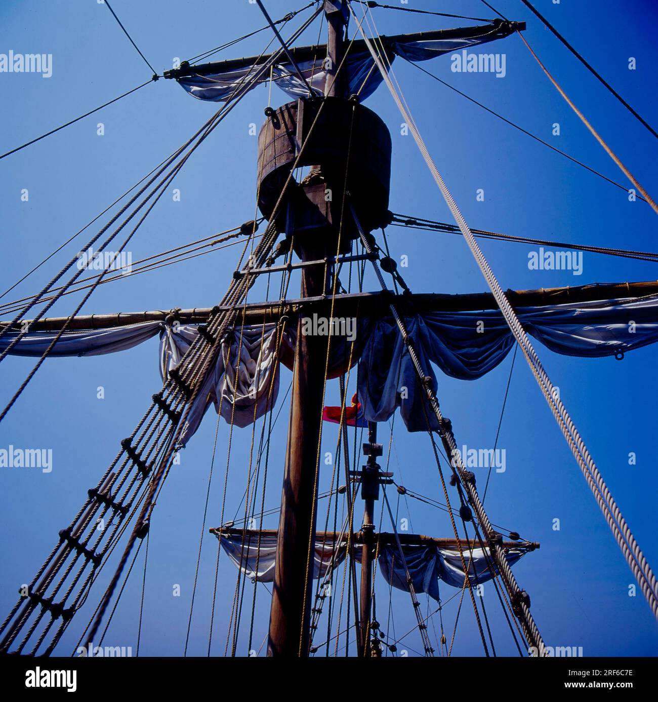 On the Santa Maria, an original replica of the ship in which Christopher Columbus discovered