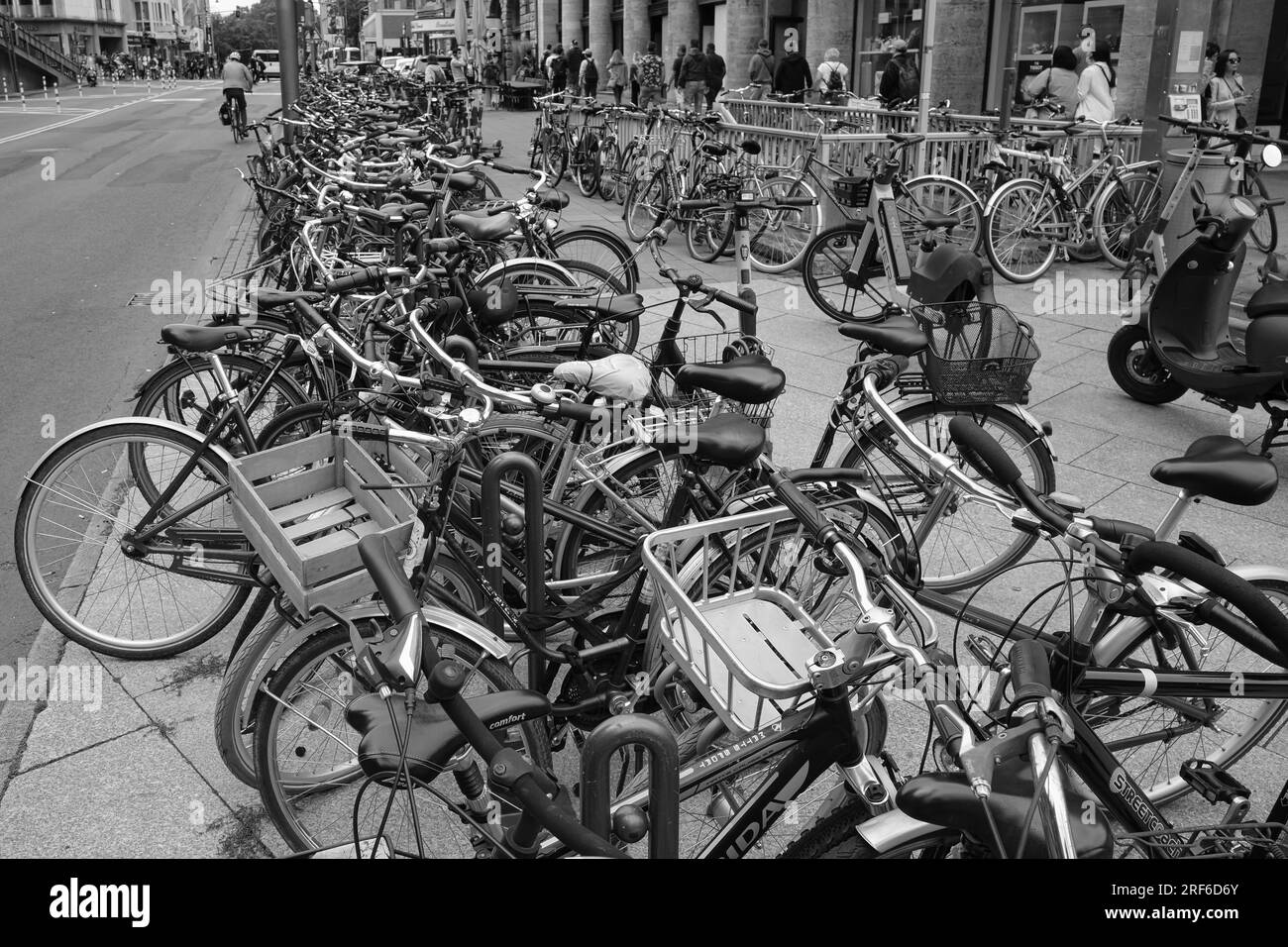 Bicycles at the main station, Cologne, North Rhine-Westphalia, Germany Stock Photo