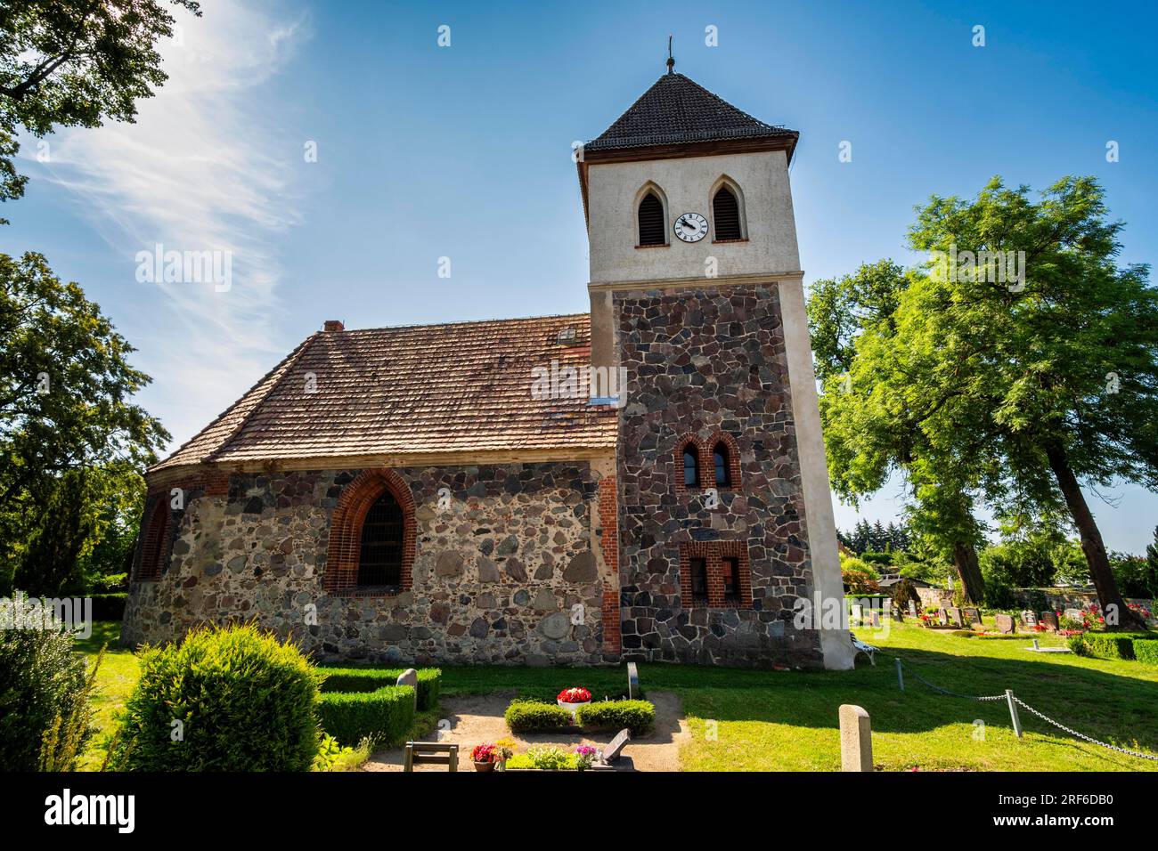 Bollersdorf village church, Oberbarnim, Brandenburg, Germany Stock Photo