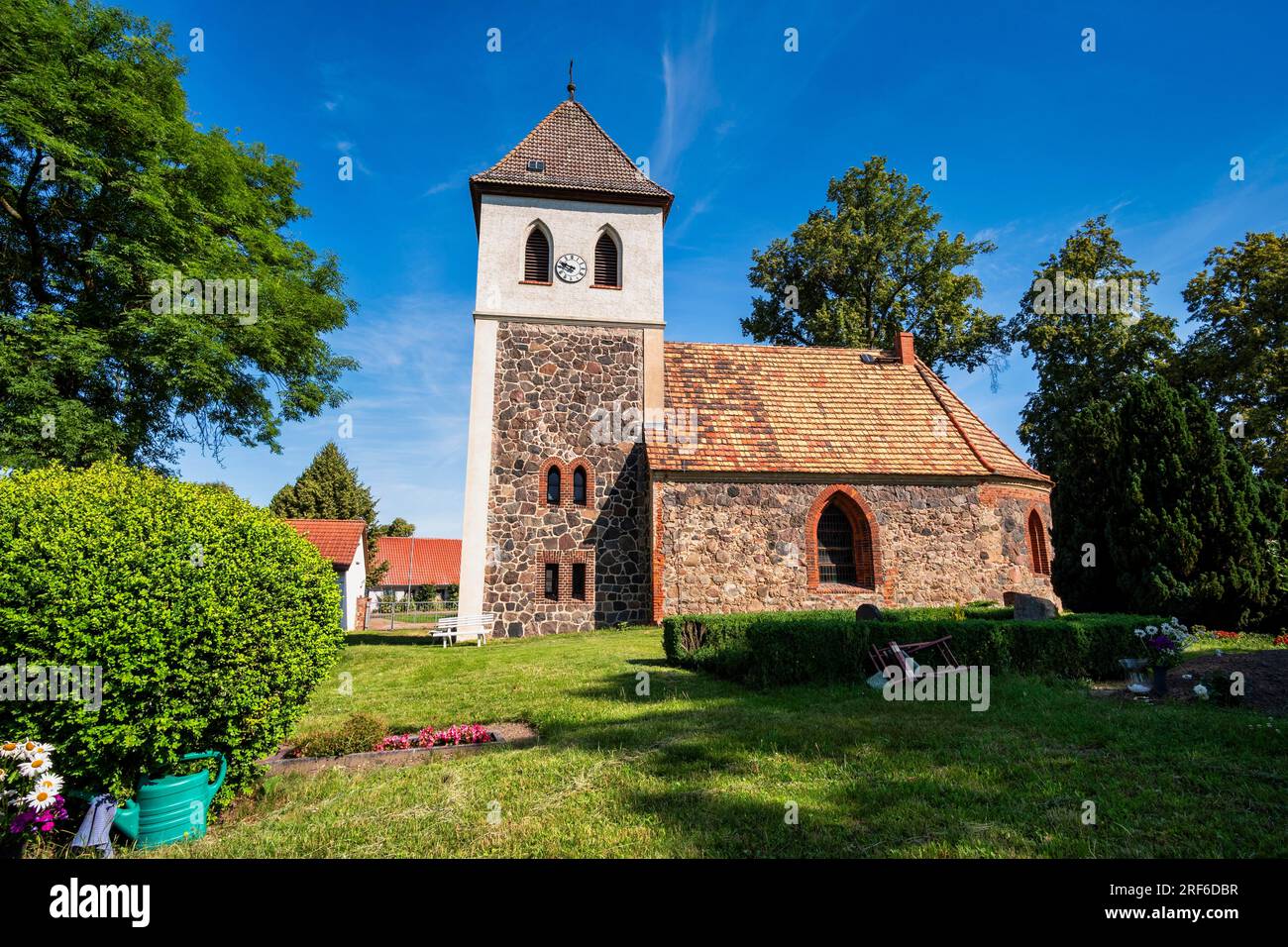 Bollersdorf village church, Oberbarnim, Brandenburg, Germany Stock Photo