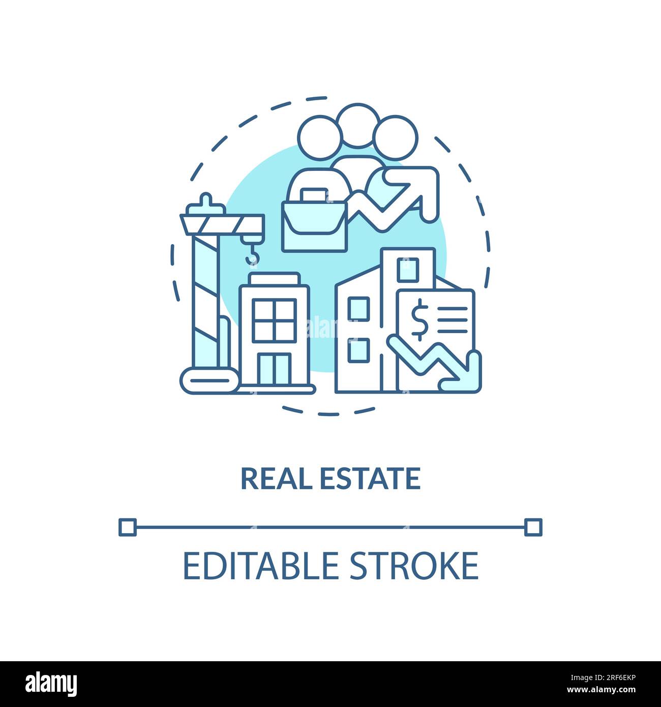Customizable real estate line icon concept Stock Vector