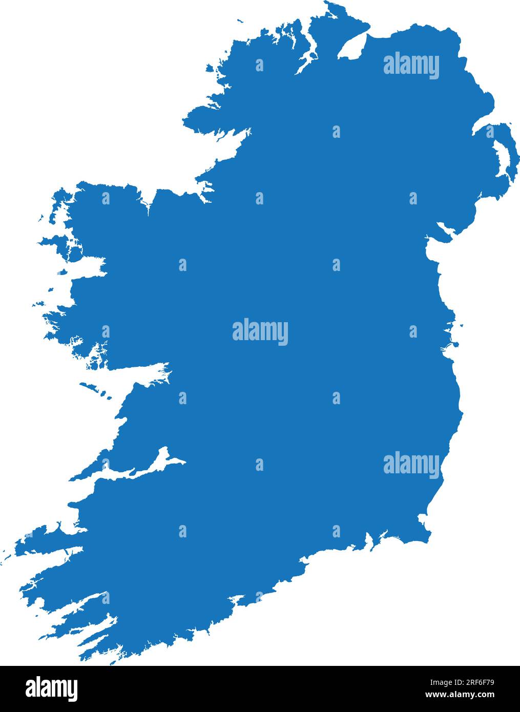 BLUE CMYK color map of IRELAND Stock Vector