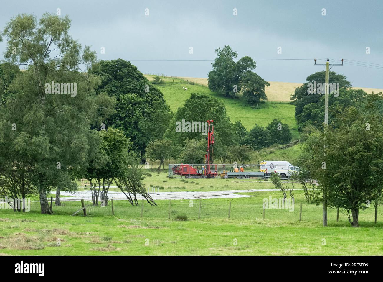 A66 upgrade - ground investigation project - 2023 - England, UK Stock Photo