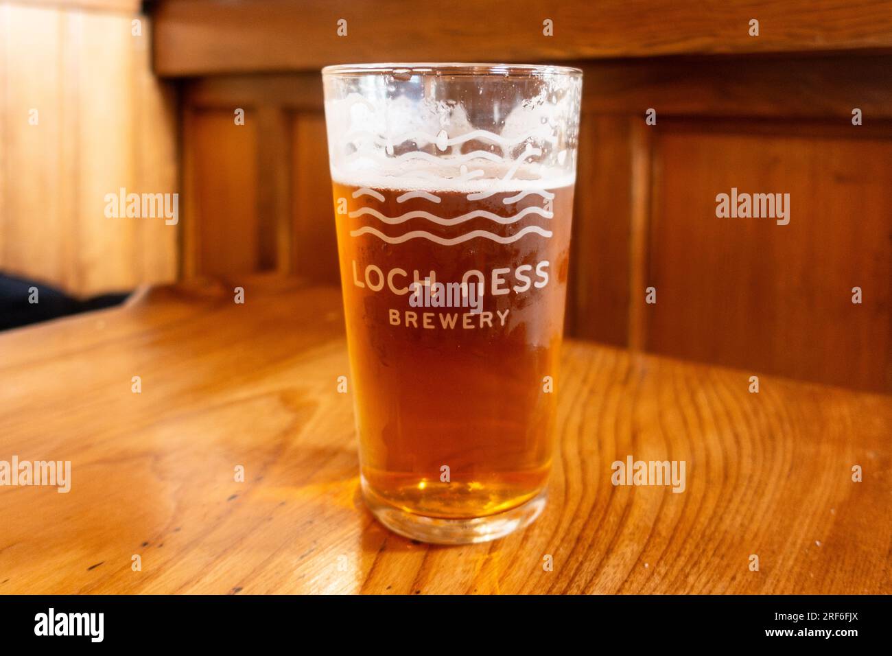 Loch Ness Brewery pint of beer Stock Photo