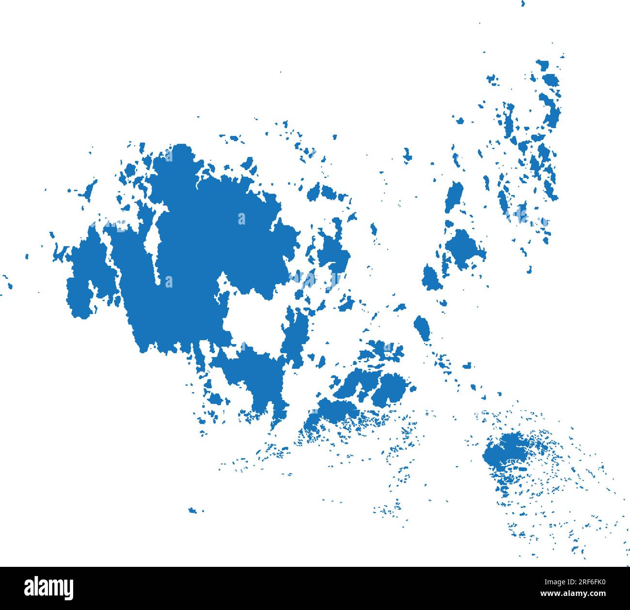 BLUE CMYK color map of ALAND ISLANDS, FINLAND Stock Vector