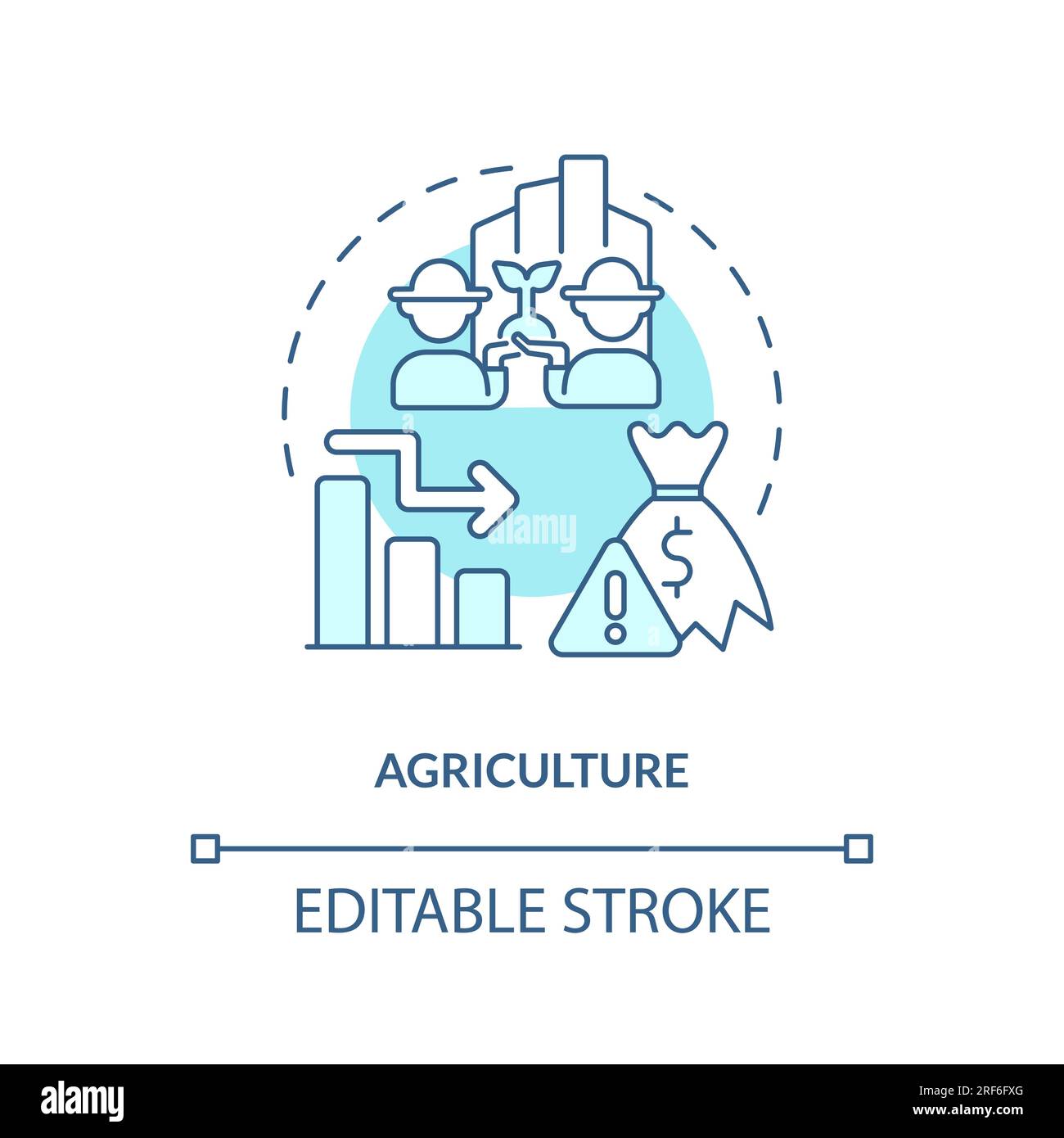 Customizable agriculture line icon concept Stock Vector