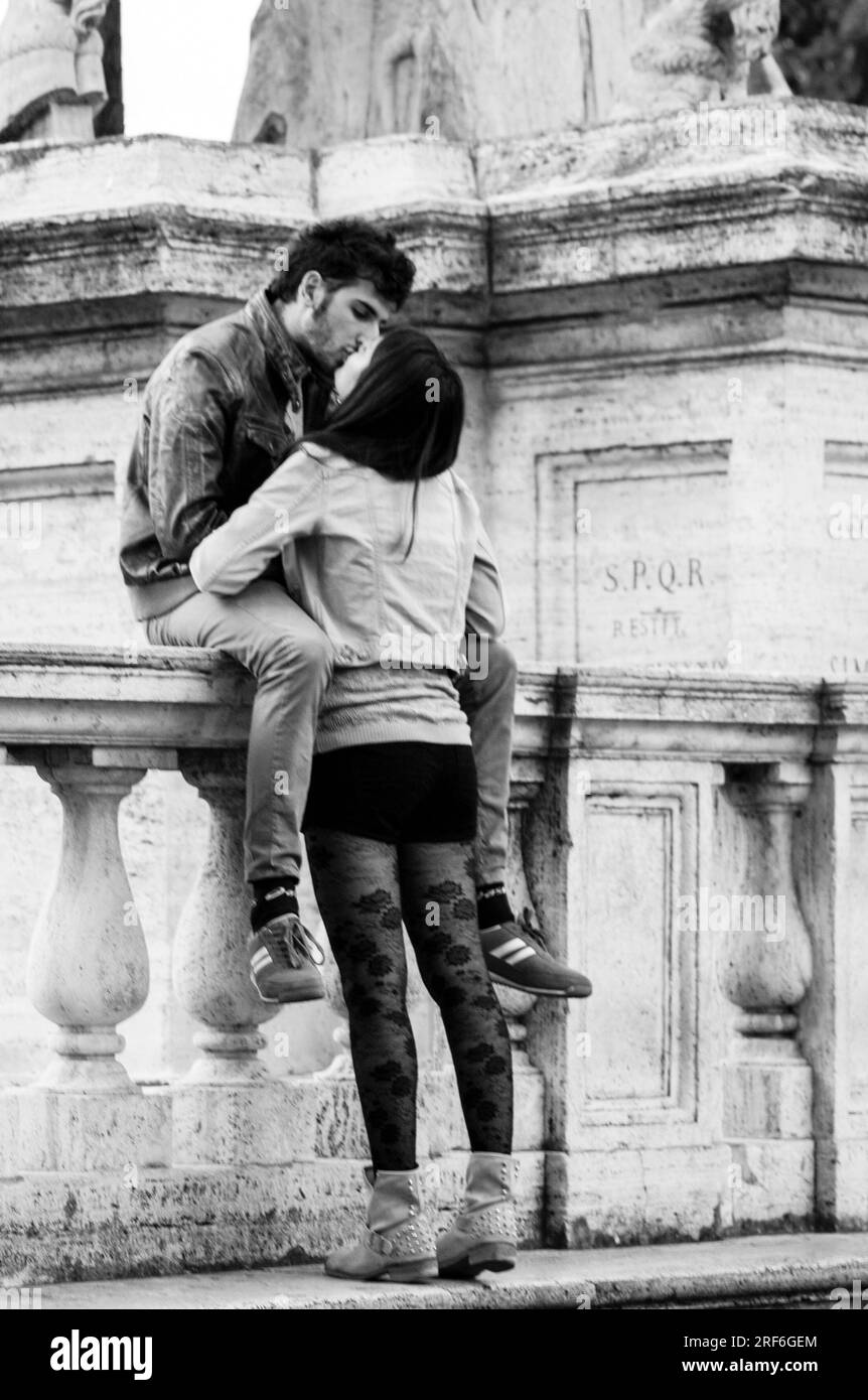 a couple of lovers in Rome Stock Photo