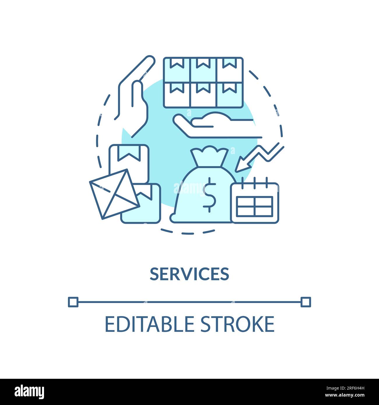 Customizable services line icon concept Stock Vector