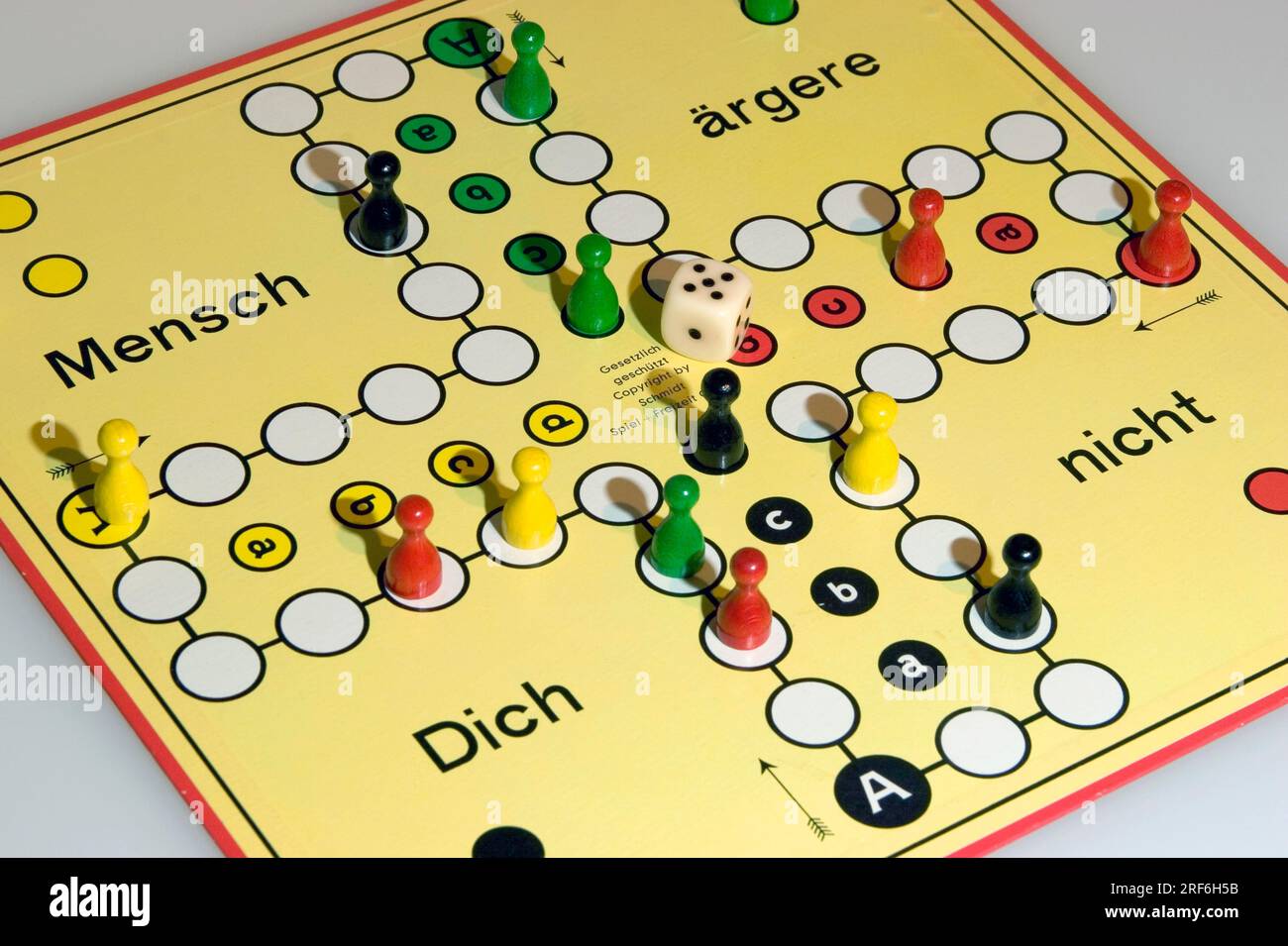 Ludo, board game, dice Stock Photo