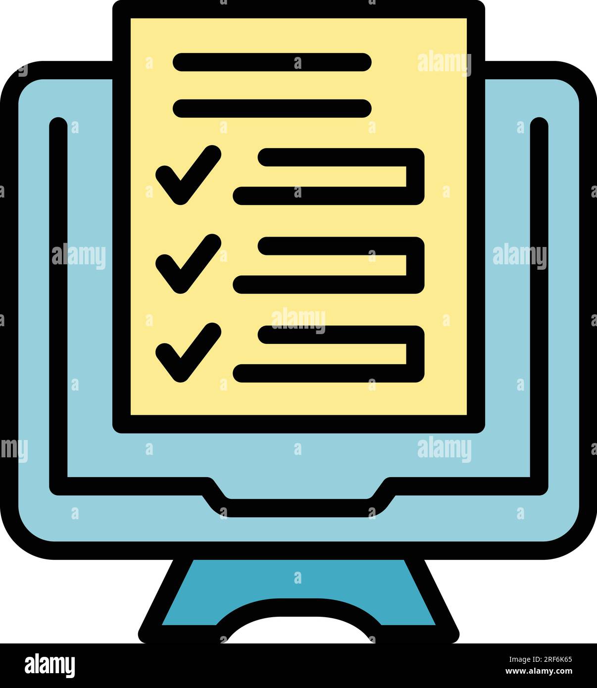 Approved exam icon outline vector. Online computer test. School study ...
