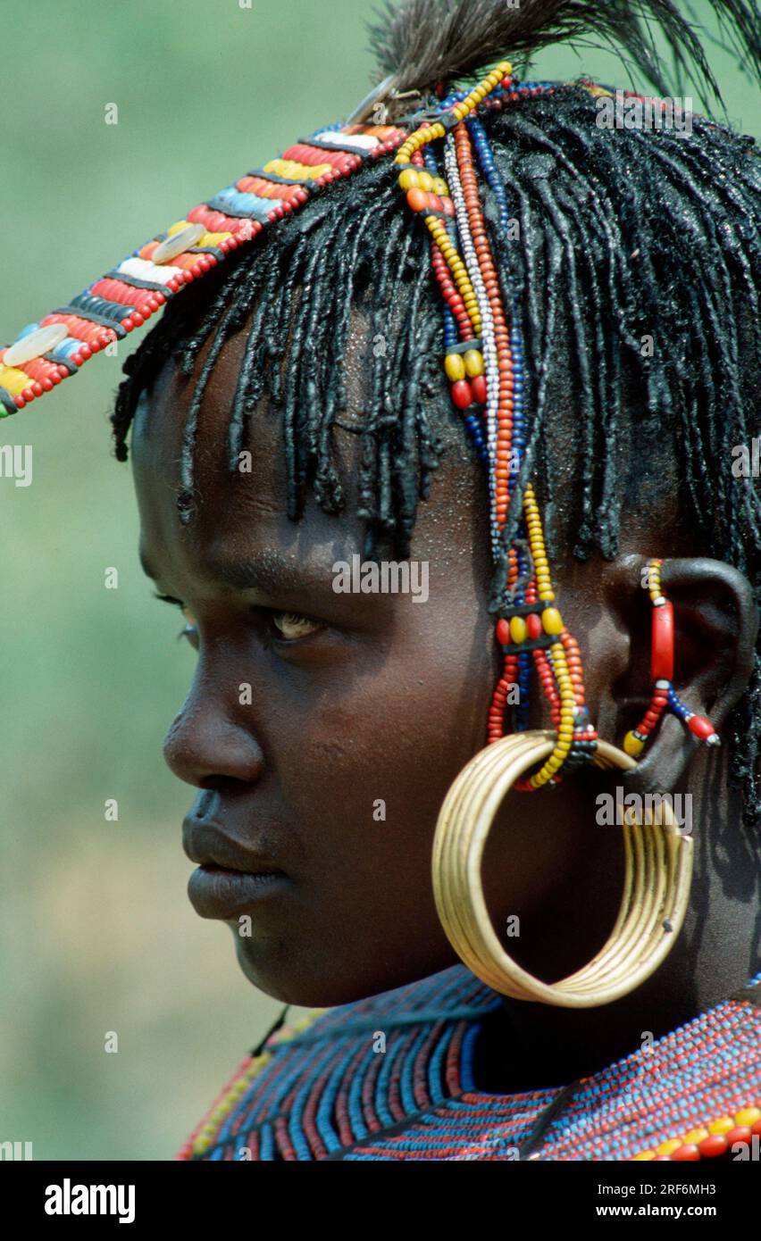 Woman from the Samburu tribe, Kenya Stock Photo