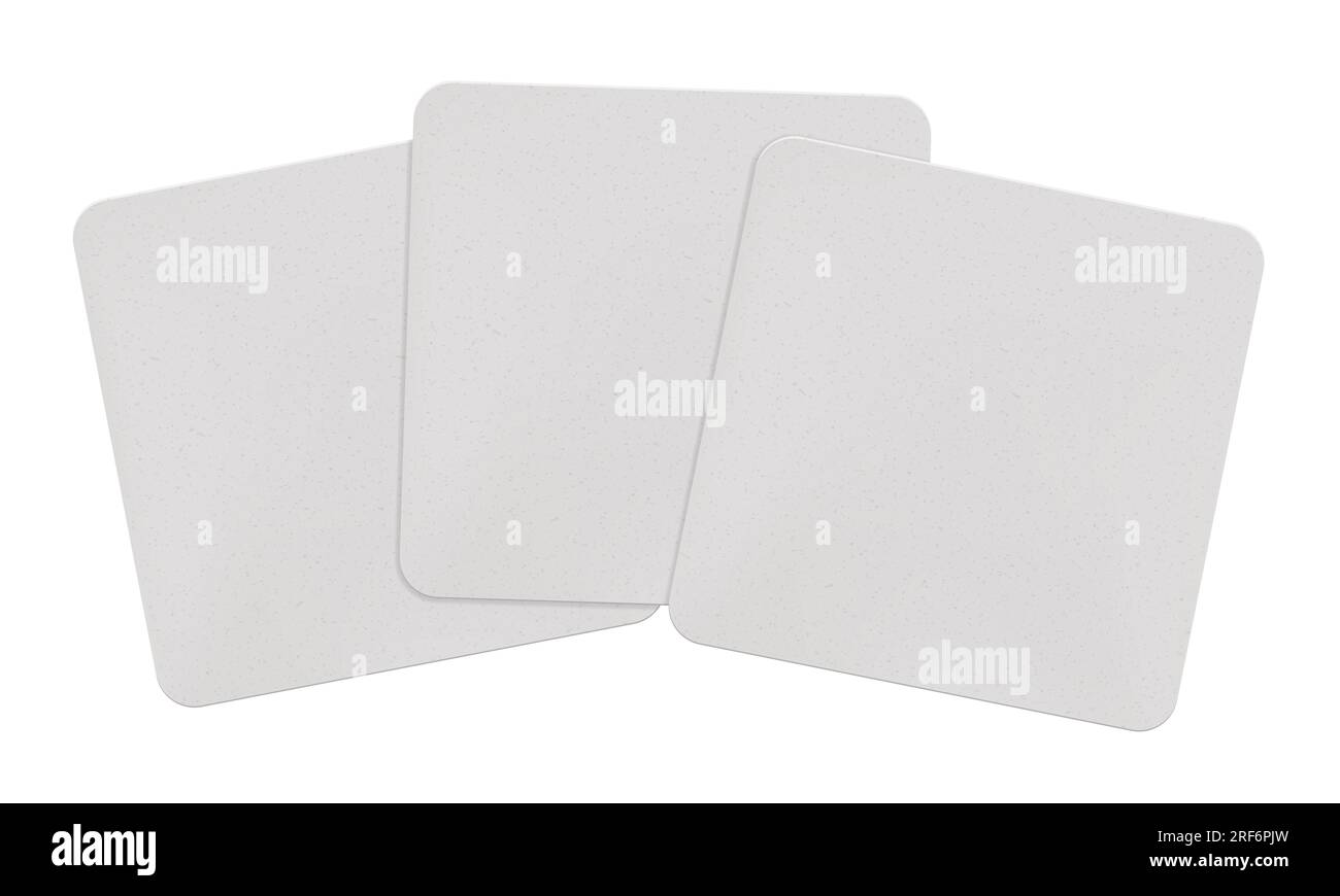 White square blank beer coasters isolated Vector Image