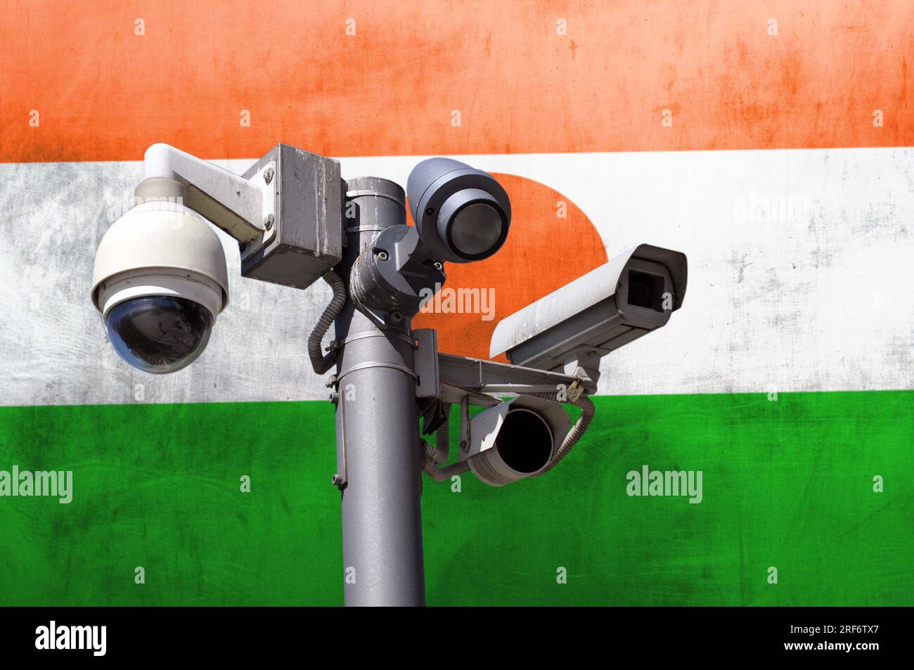 Closed circuit camera Multi-angle CCTV system against the background of ...