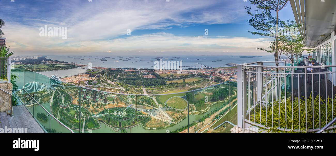 Bird's eye view picture of gardens by the Bay in Singapore in the year 2012 during daytime Stock Photo