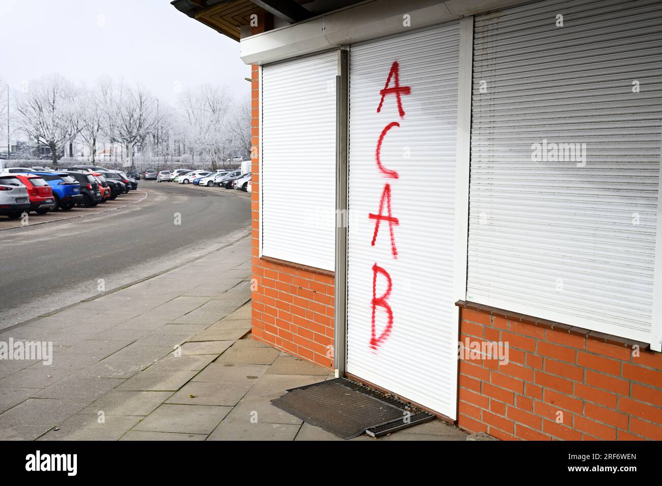 Polizeifeindliches ACAB-Graffiti in Bergedorf, Hamburg, Deutschland Stock Photo