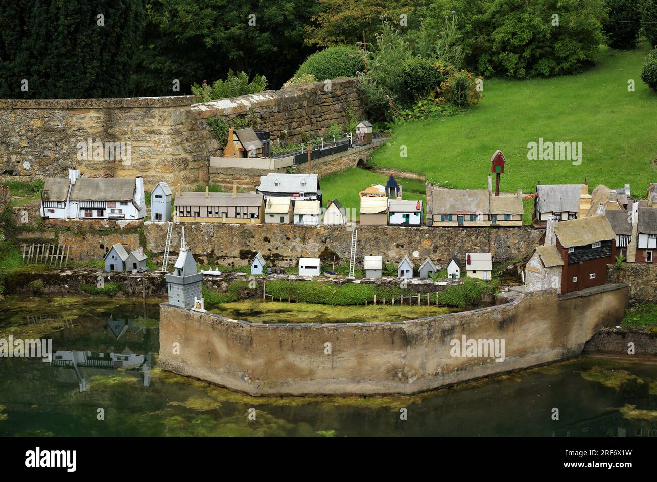 Wolf's cove model village in the grounds of Snowshill manor, near Broadway, Gloucestershire, England, UK. Stock Photo
