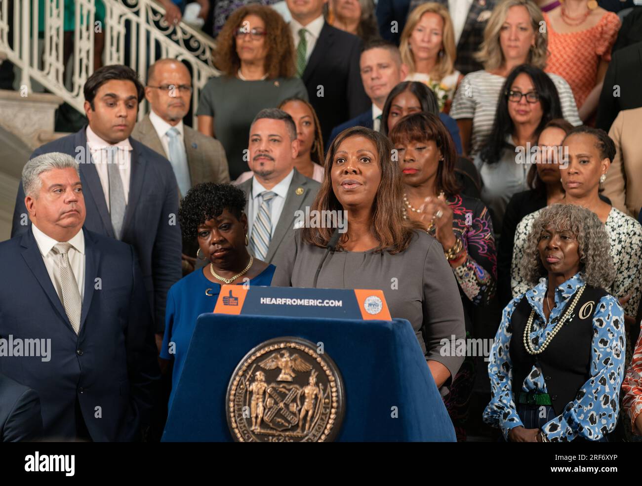 New York Attorney General Letitia James and New York City Mayor Eric ...