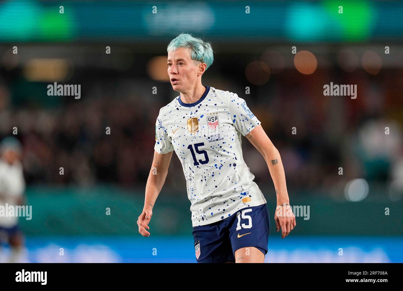 August 01 2023: Megan Rapinoe (USA) looks on during a game, at, . Kim Price/CSM Stock Photo