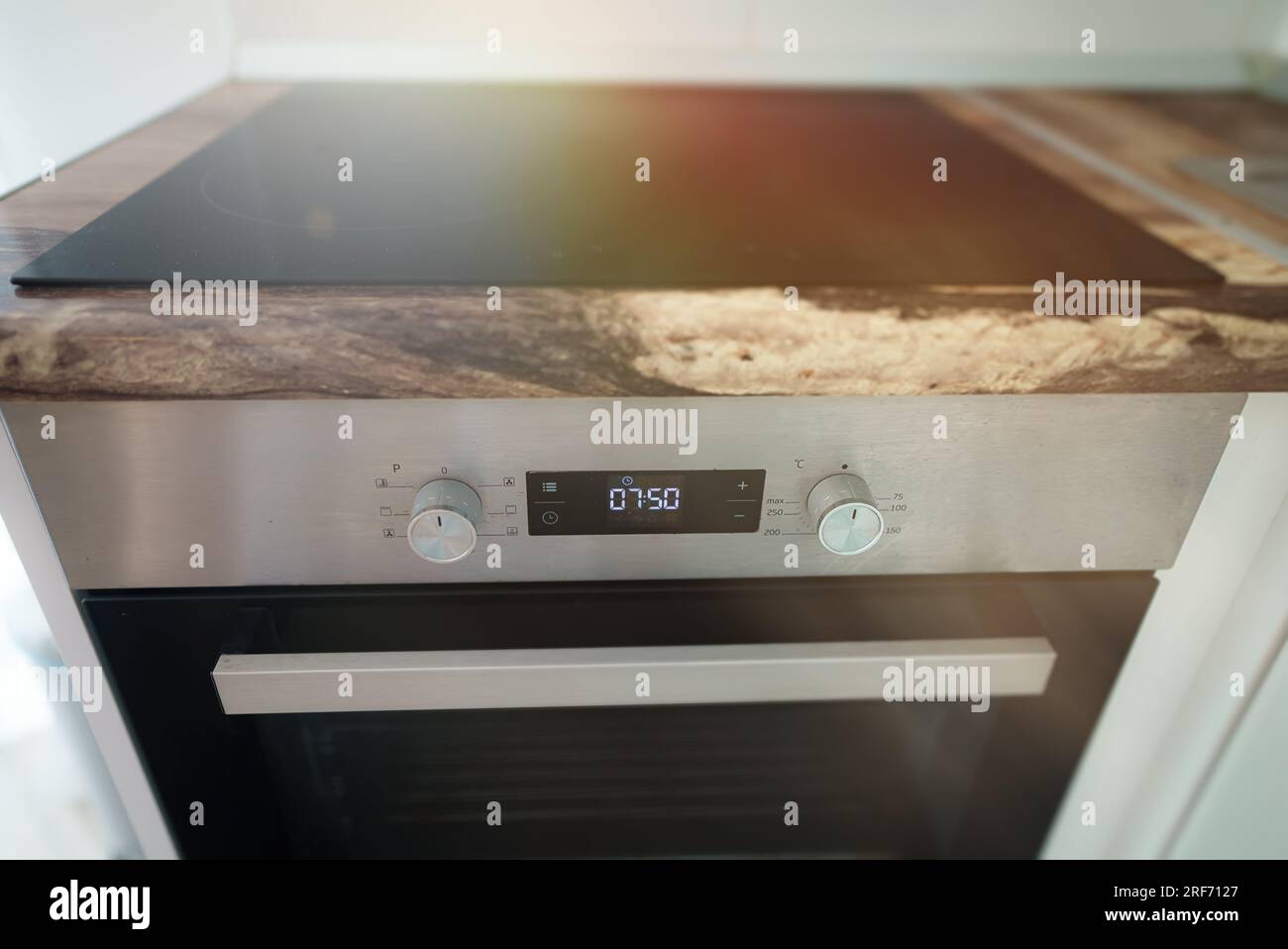 Modern electric stove with induction cooktop Stock Photo - Alamy