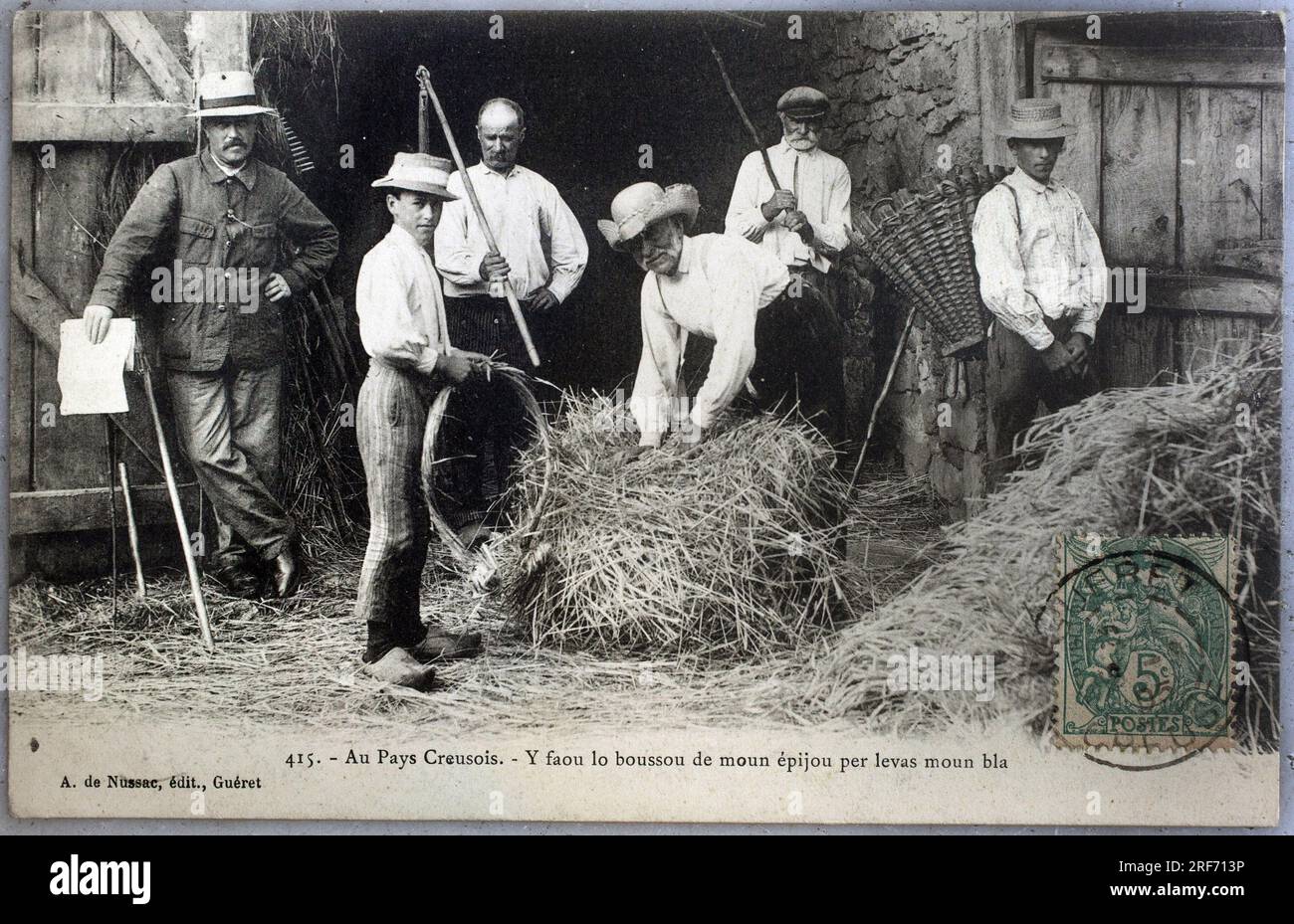 Au pays Creusois. Travailleurs agricoles. Carte postale ancienne ...