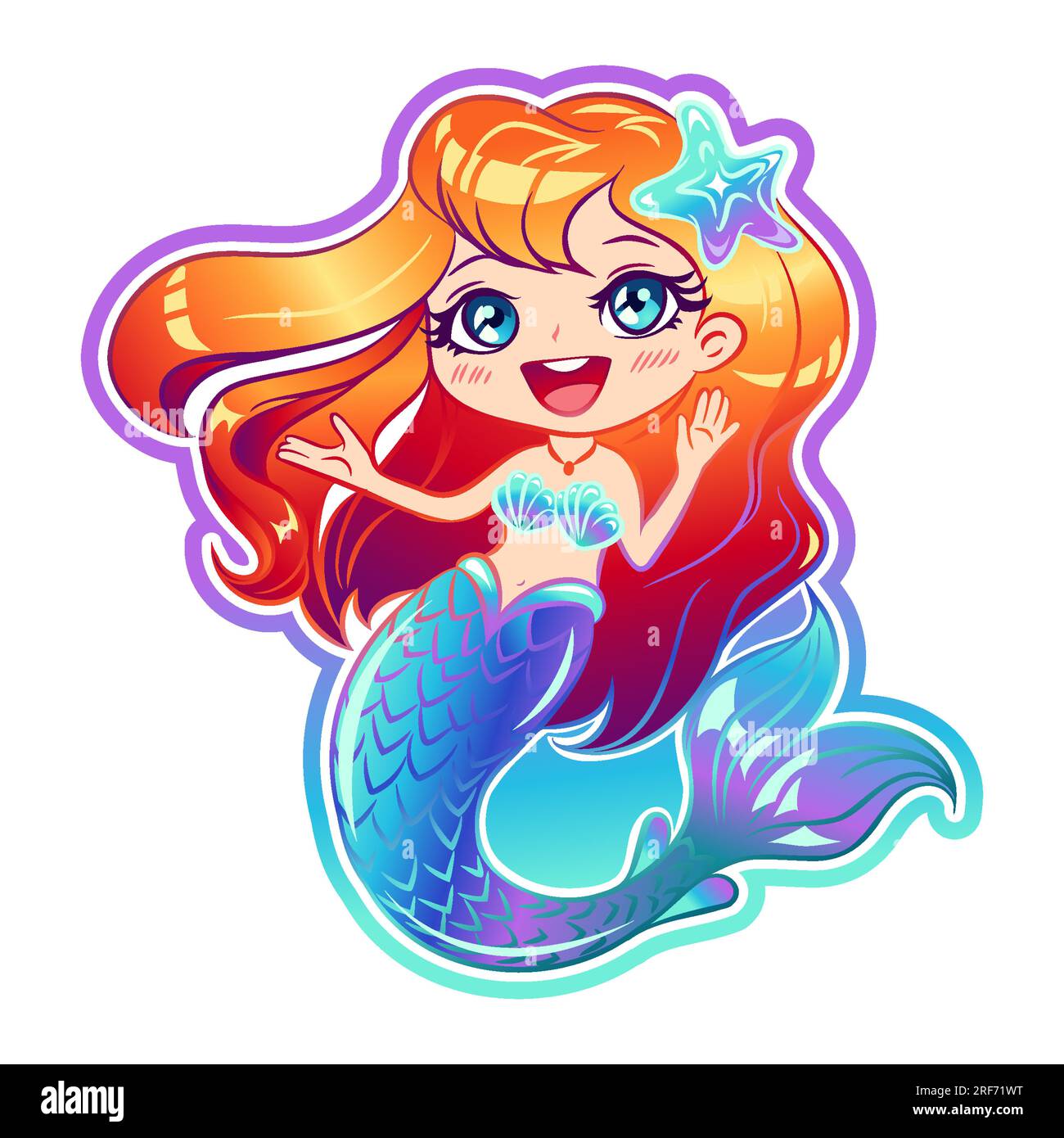 Mermaid with pink tail Stock Vector Images - Page 2 - Alamy